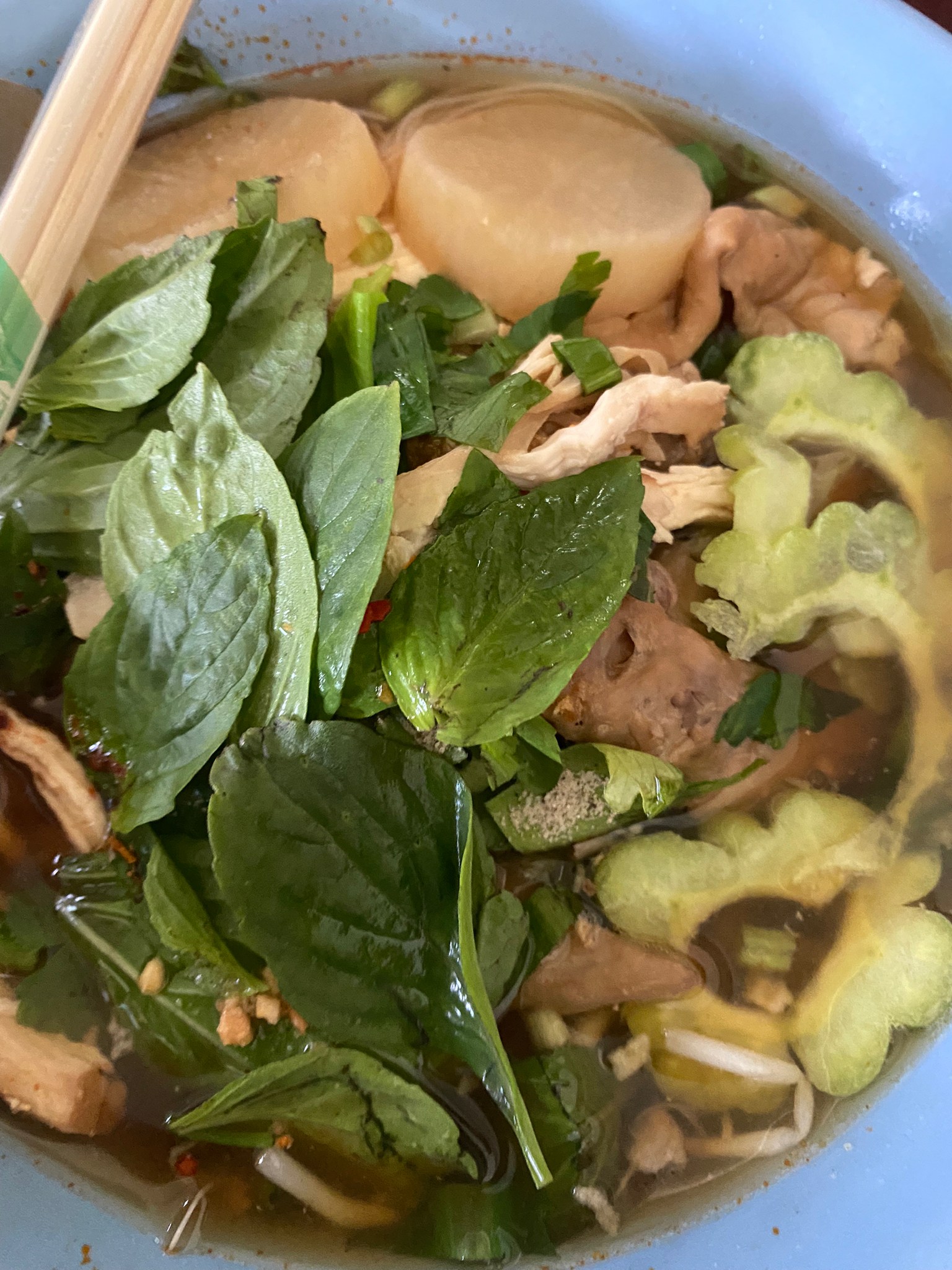 ก๋วยเตี๋ยวไก่มะระ นายนบ เจ้าอร่อย สระบุรี